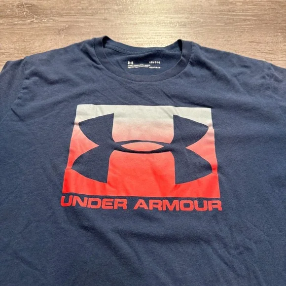 Under Armour Shirt Adult Large Blue Athletic Short Sleeve Activewear‎ Graphic - Picture 2 of 7